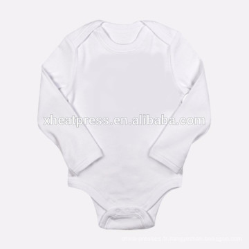 100% coton Sublimation Blank Baby Onesie manches longues